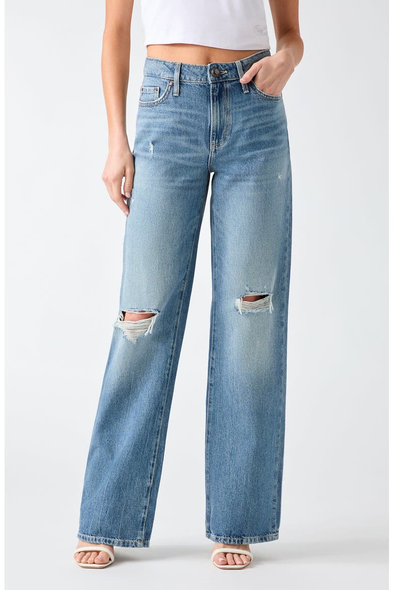 Ripped Slouchy Fit Jeans, Main, color, LIGHT BLUE