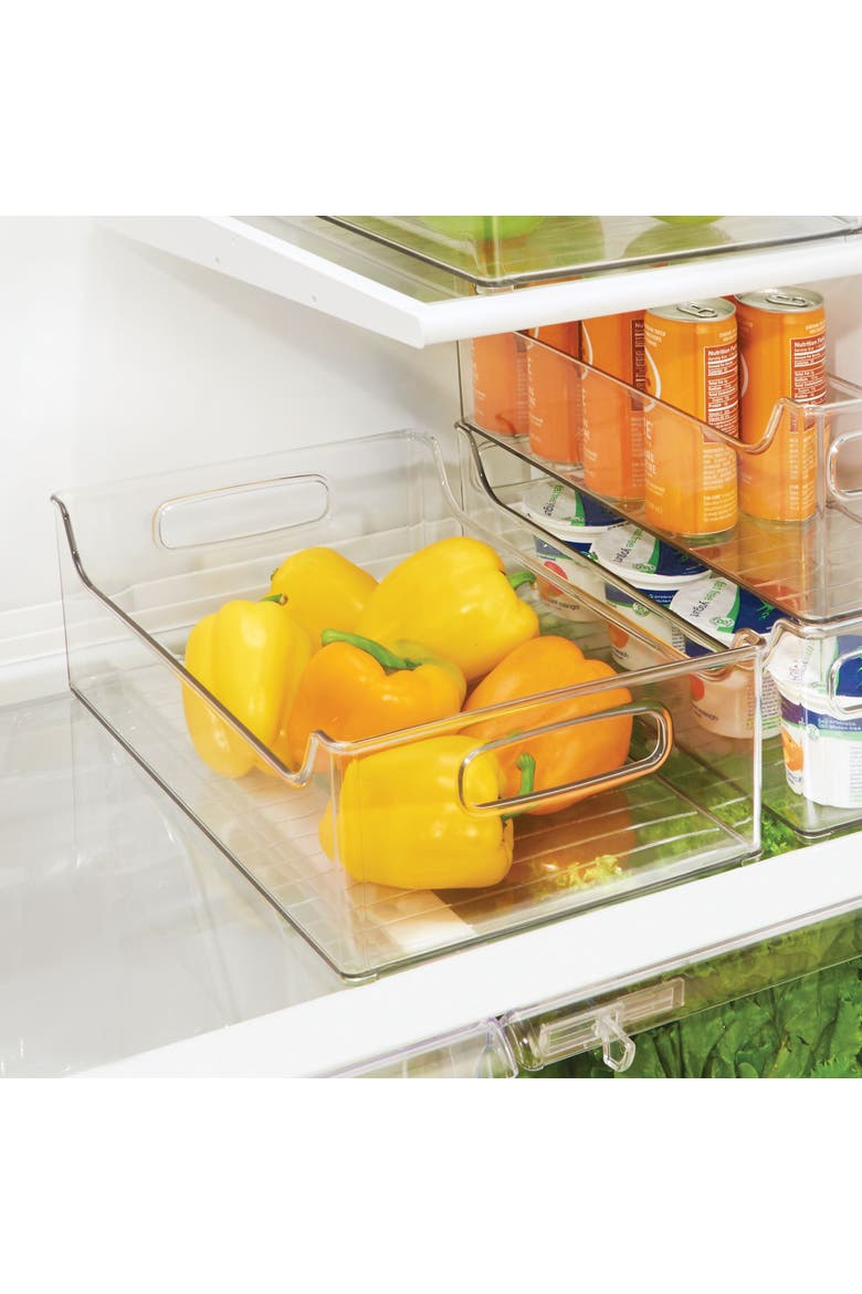 Plastic Stackable Pantry Bin with Handles, Set of 2, Clear, Made in USA, Alternate, color, Clear