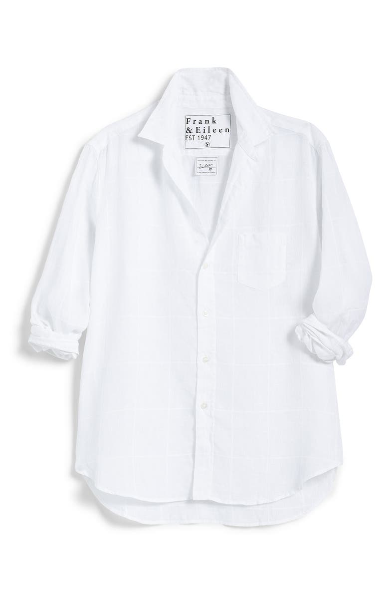 Frank & Eileen Eileen Windowpane Relaxed Linen Button-Up Shirt, Main, color,