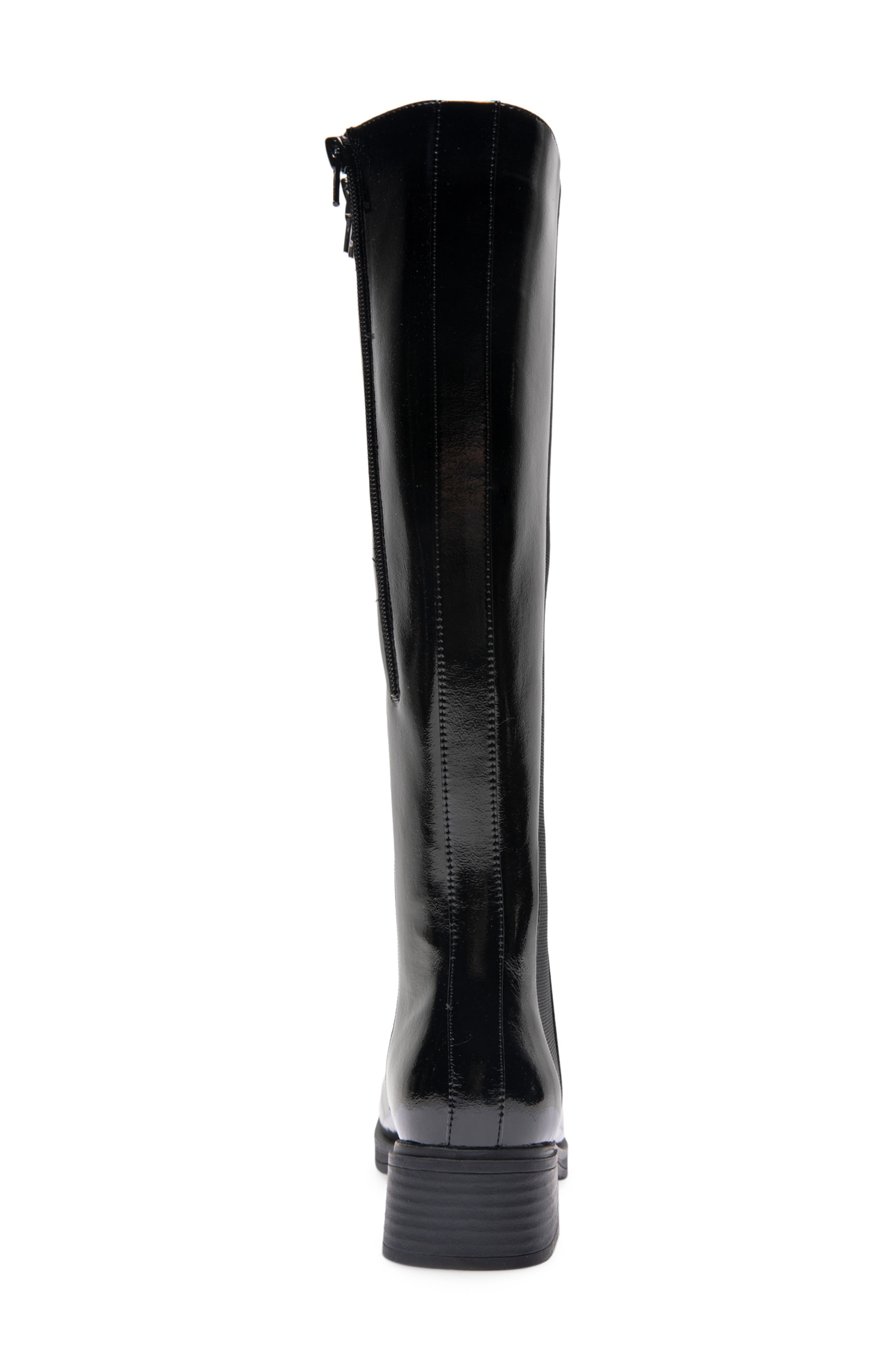 Aerosoles Daria Knee High Boot, Alternate, color, Black Patent Crinkled Faux