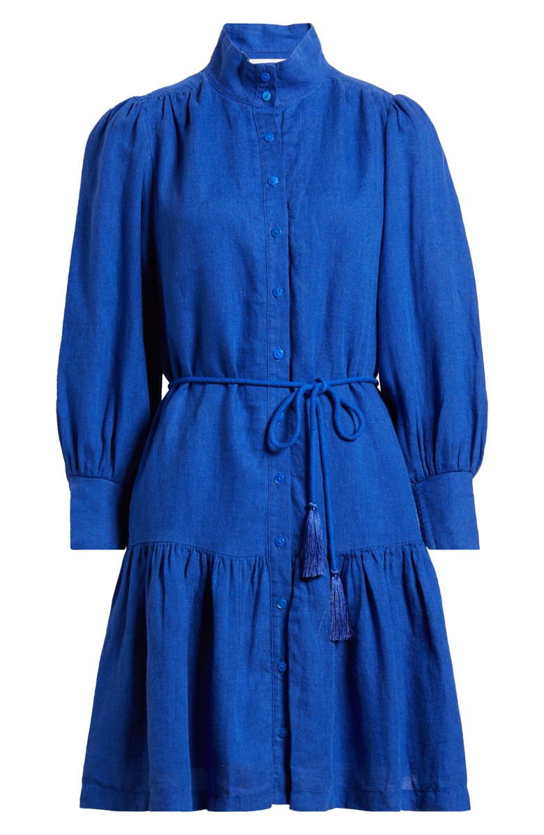 Lilly Pulitzer<sup>®</sup> Drena Tiered Long Sleeve Linen Shirtdress, Alternate, color, 