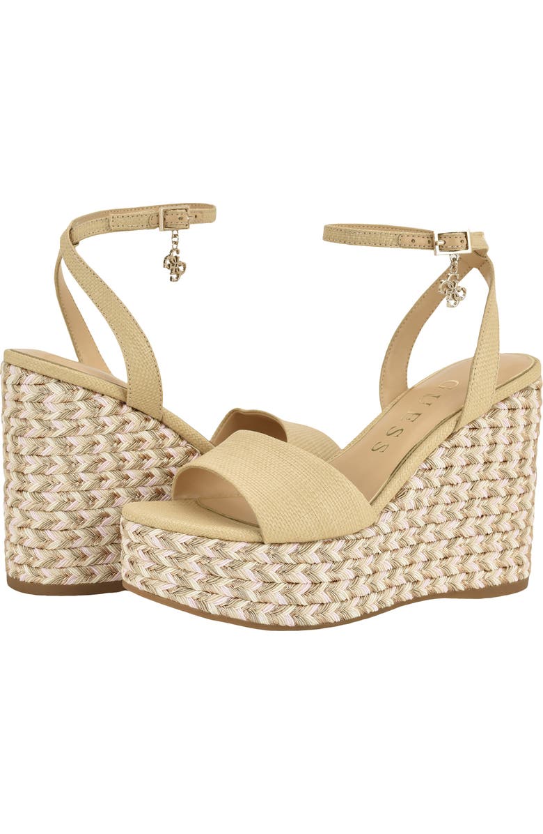 GUESS Everly Platform Wedge Sandal, Alternate, color,