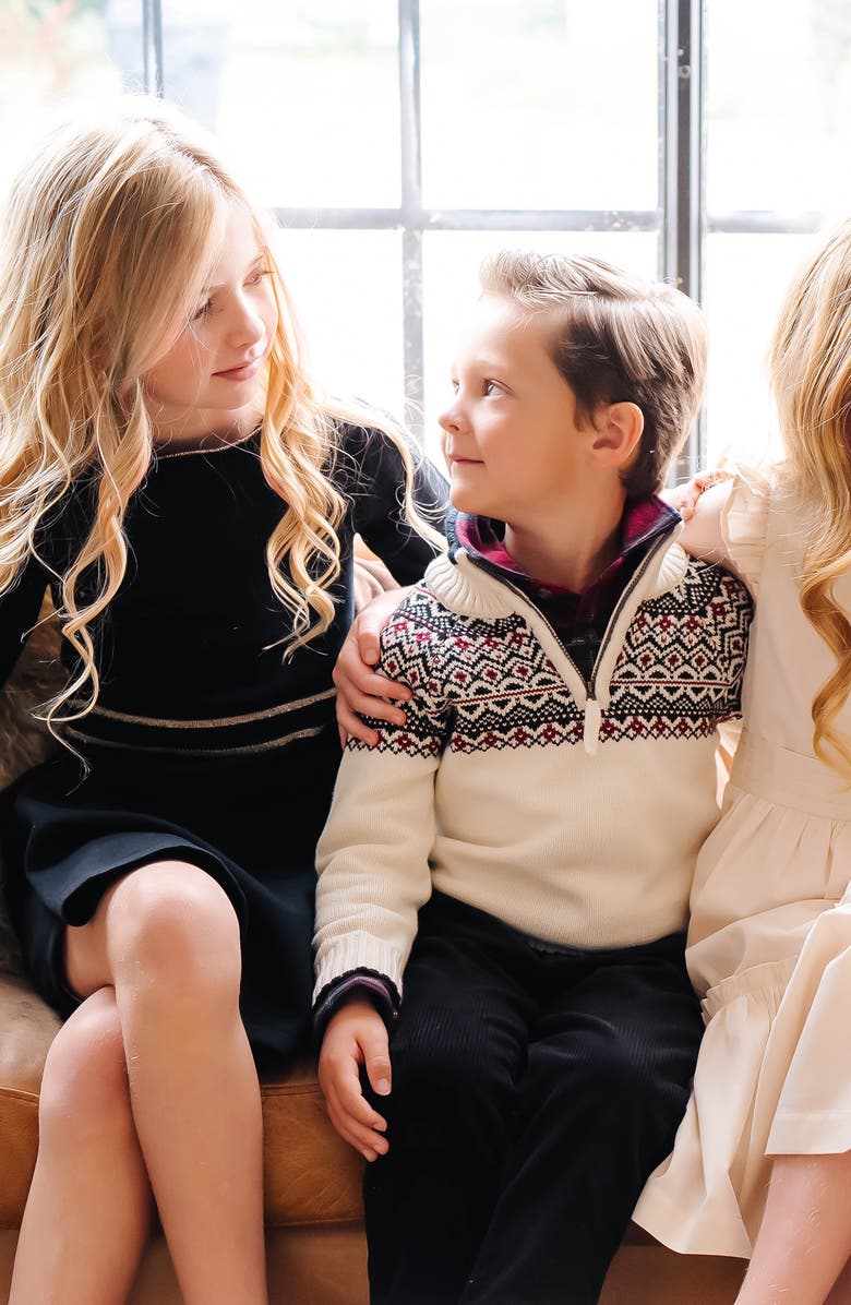 Hope & Henry Baby Boys' Organic Half Zip Ski Sweater, Infant, Alternate, color, Ivory City Fair Isle