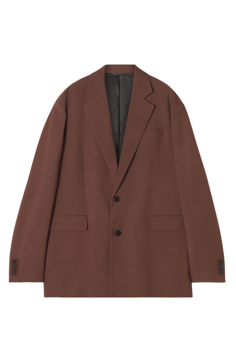 Lanvin Oversized Flannel Jacket, Main, color, Mocha