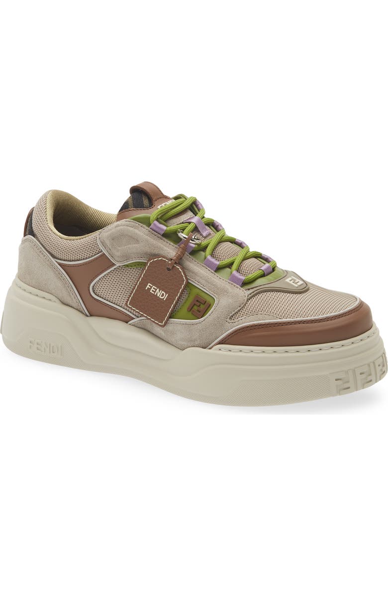 Fendi Force Low Top Sneaker, Main, color, Cacao Verbena Beige