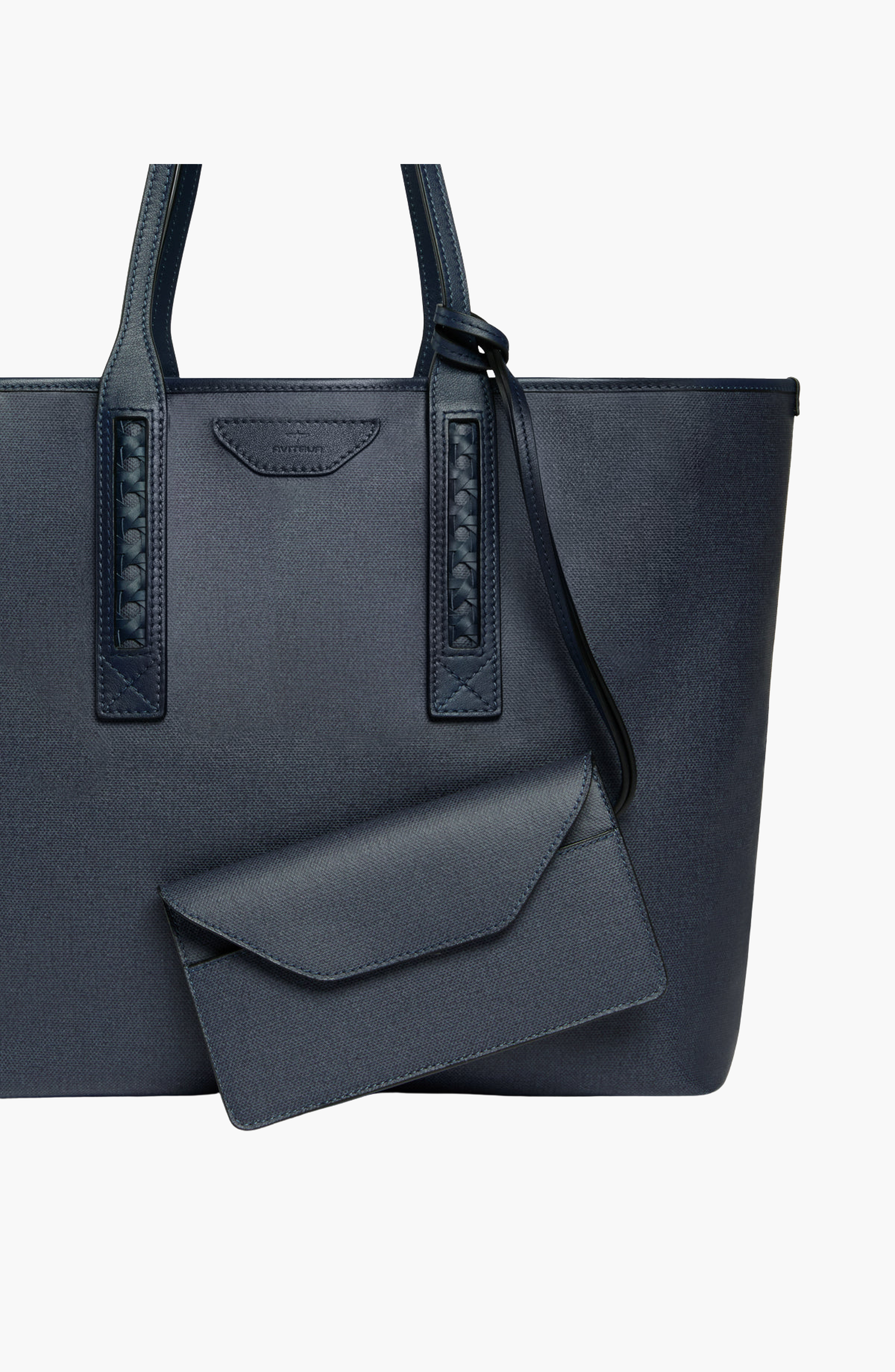 Aviteur Newport Supple Canvas Water-Resistant Tote Bag, Alternate, color, Blu Nautico