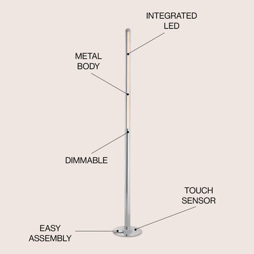 Jonathan Y Roxanna 68" Integrated Led Metal Floor Lamp In Chrome