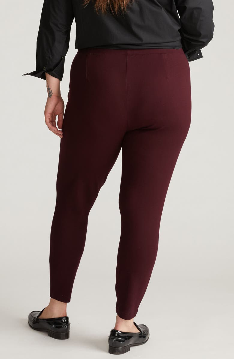 Universal Standard Pull-On Ponte Pants, Alternate, color, Black Cherry Red