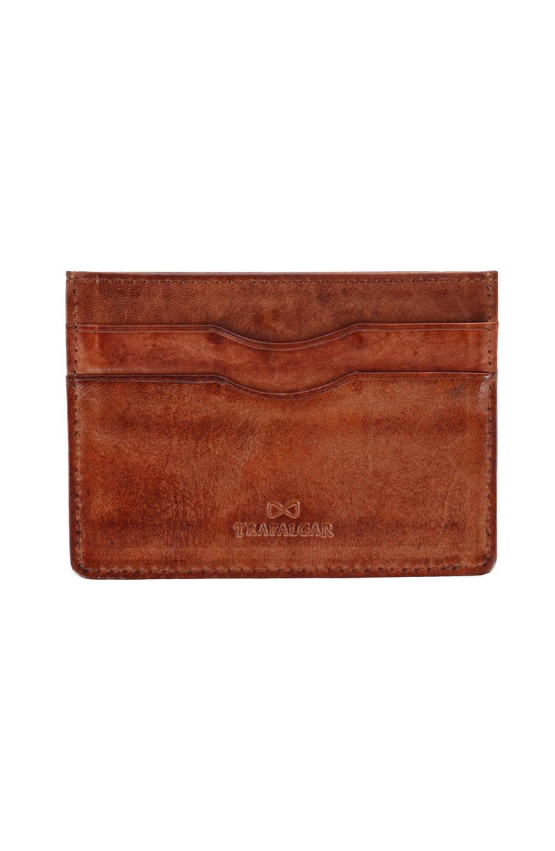 Trafalgar Caelen Plaid Embossed RFID Leather Card Case, Alternate, color, 