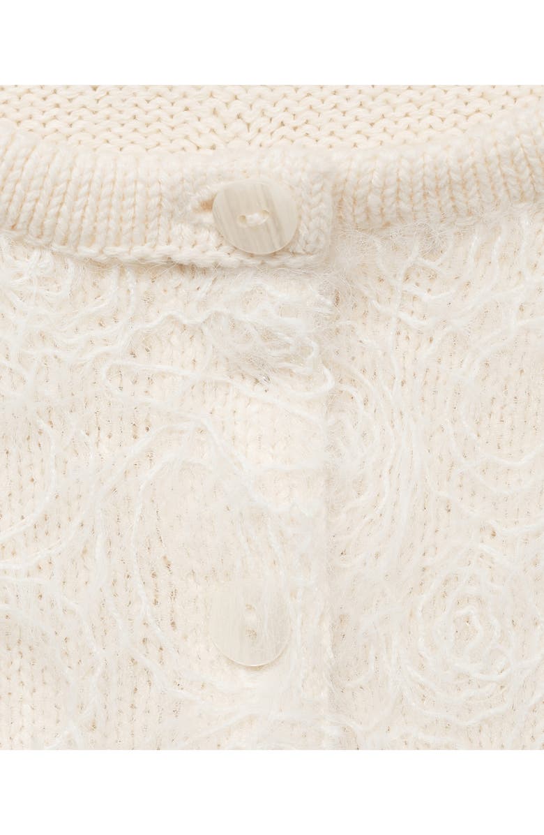 MANGO Short Sleeve Cotton Blend Crop Cardigan, Alternate, color, 