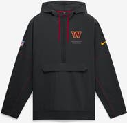 Nike Men's Nike Black Washington Commanders Sideline Logo Glory Anorak Half-Zip Hooded Jacket