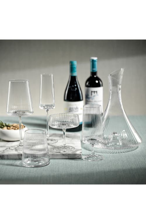 Zodax Benin Fluted Set Of 4 Wine Glasses In Transparent