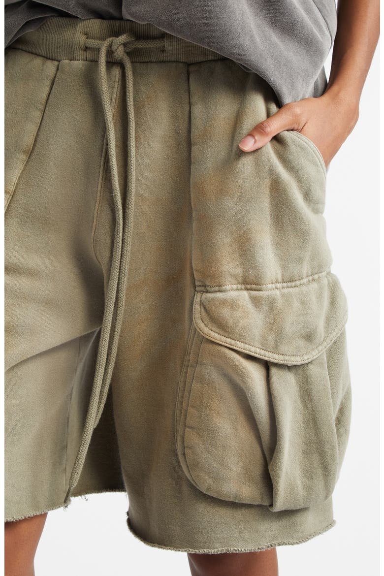 Relaxed Mulitpocket Sweat Shorts, Alternate, color, FADED OLIVE