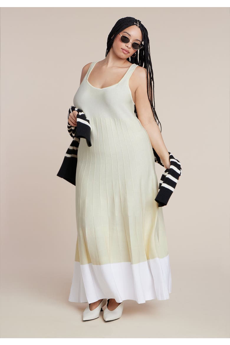 Contrast Hem Sweater Dress, Alternate, color, LIGHT YELLOW
