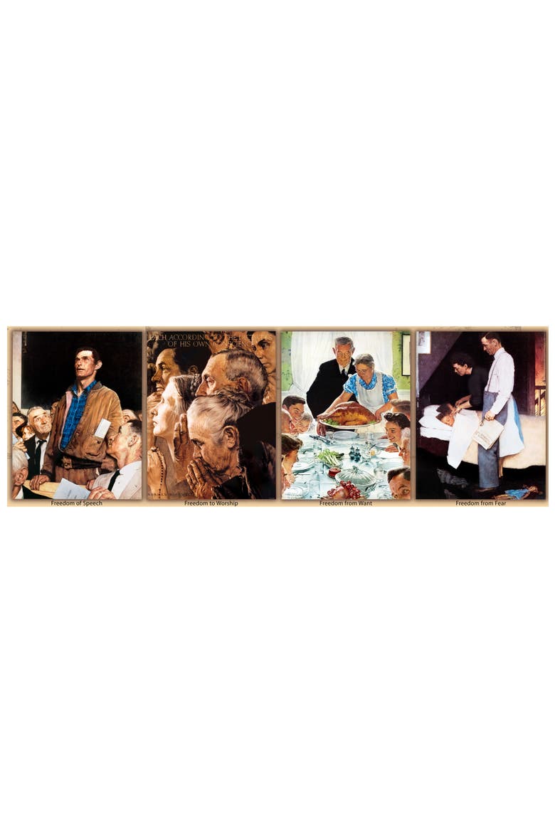 The Four Freedoms 1000 Piece Pano Puzzle, Alternate, color, Multicolor