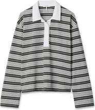 rag & bone Kelly Stripe Long Sleeve Cotton Polo