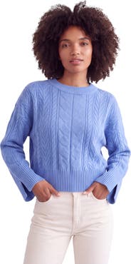 Brodie Pure Cashmere Mixed Cable Crew