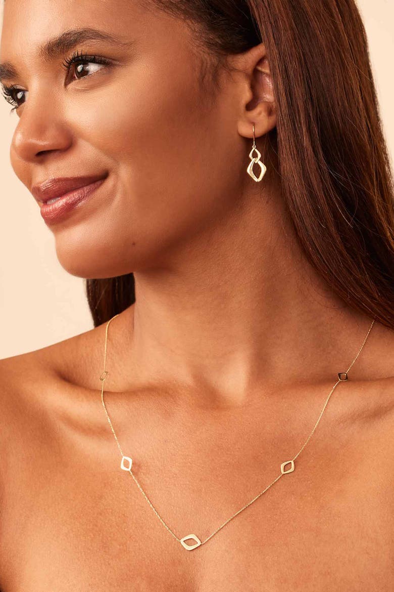 14K Gold Dream Link Station Necklace, Alternate, color, Yellow Gold