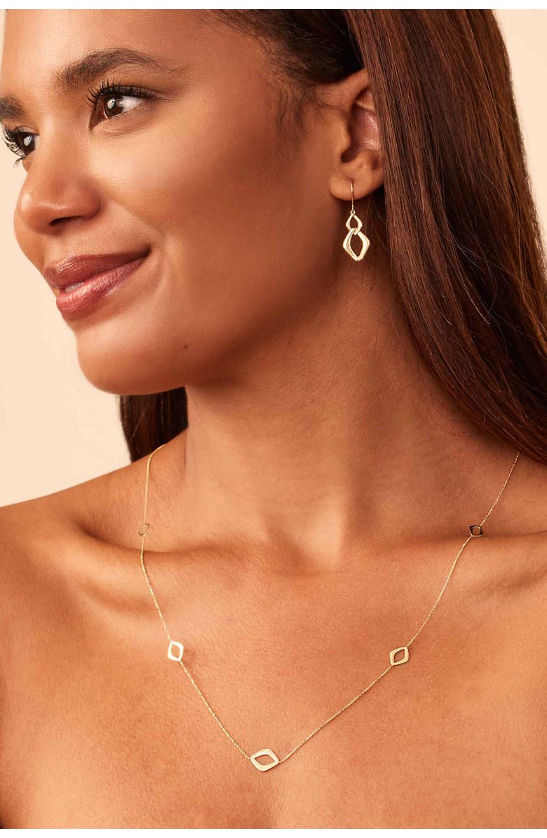 Oradina 14K Gold Dream Link Station Necklace, Alternate, color, Yellow Gold