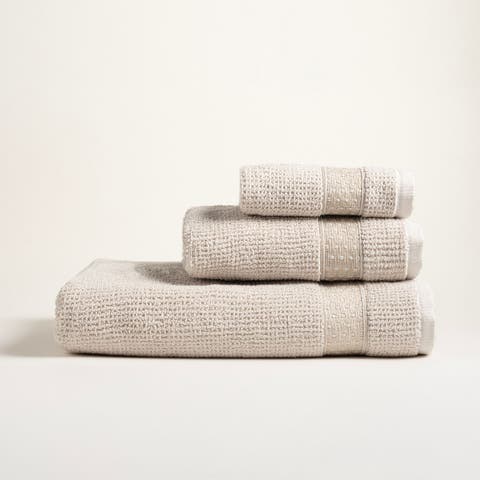 Viseu Tight Jacquard Bordered 100% Cotton Towel 3 Pcs Set