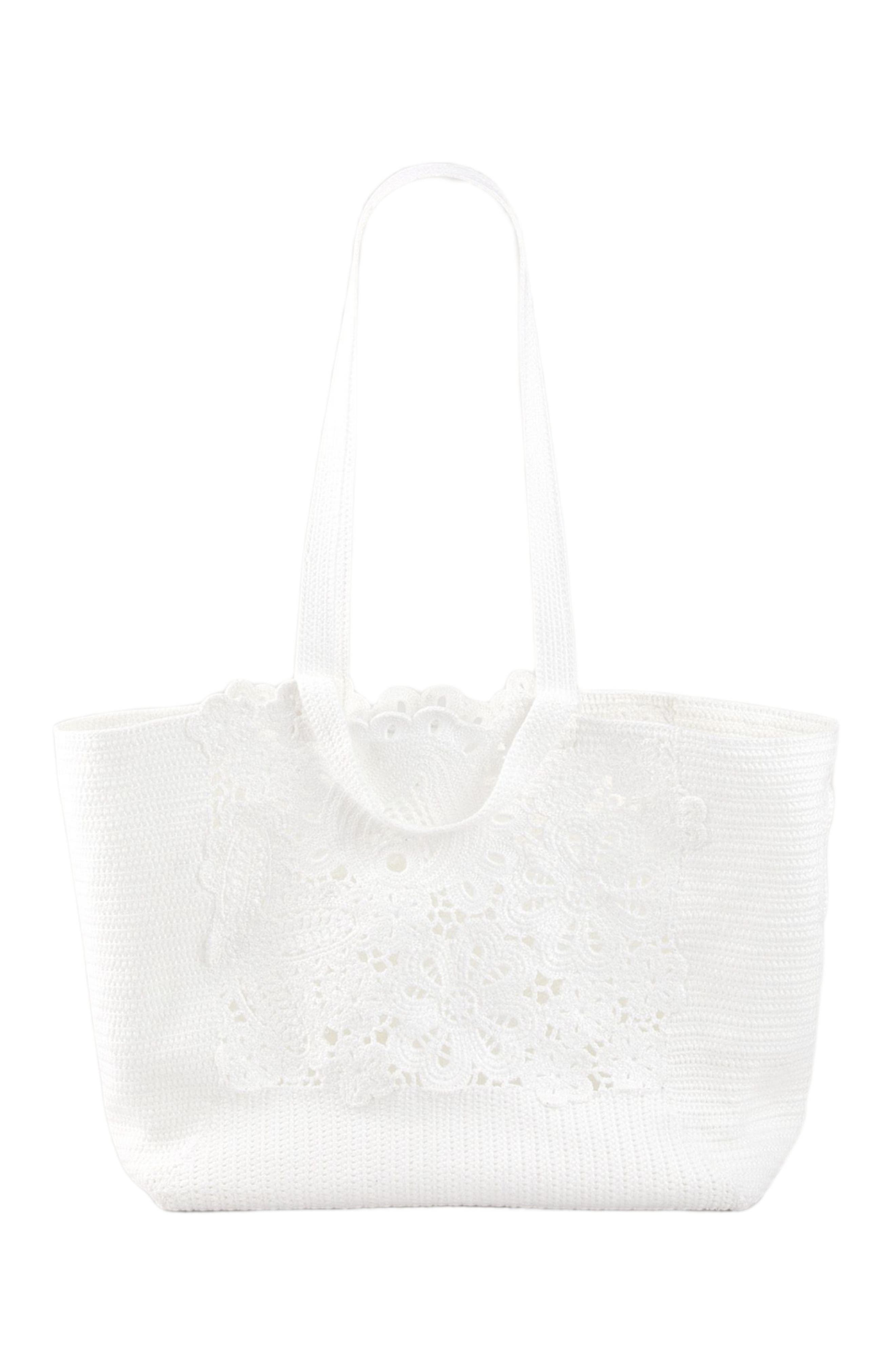 SANDRO Crochet tote bag, Main, color, 