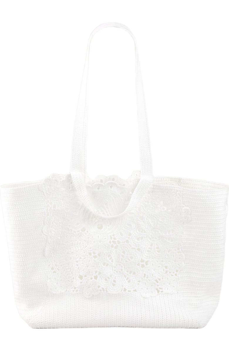 SANDRO Crochet tote bag, Main, color,