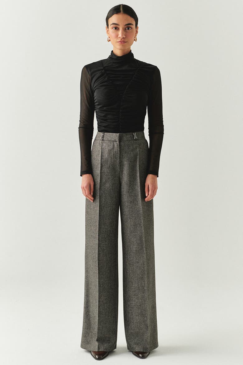 Natasha Wide Leg Pocketed Pants, Alternate, color, GREY