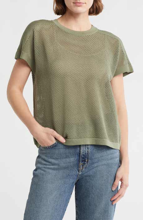 Adrianna Papell Mesh Openwork Sweater