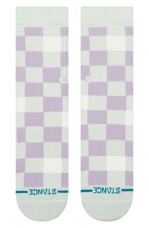 Kids' Chef Check Stretch Cotton Blend Crew Socks (Big Kid)