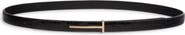 TOM FORD Croc Embossed Patent Leather Skinny Belt