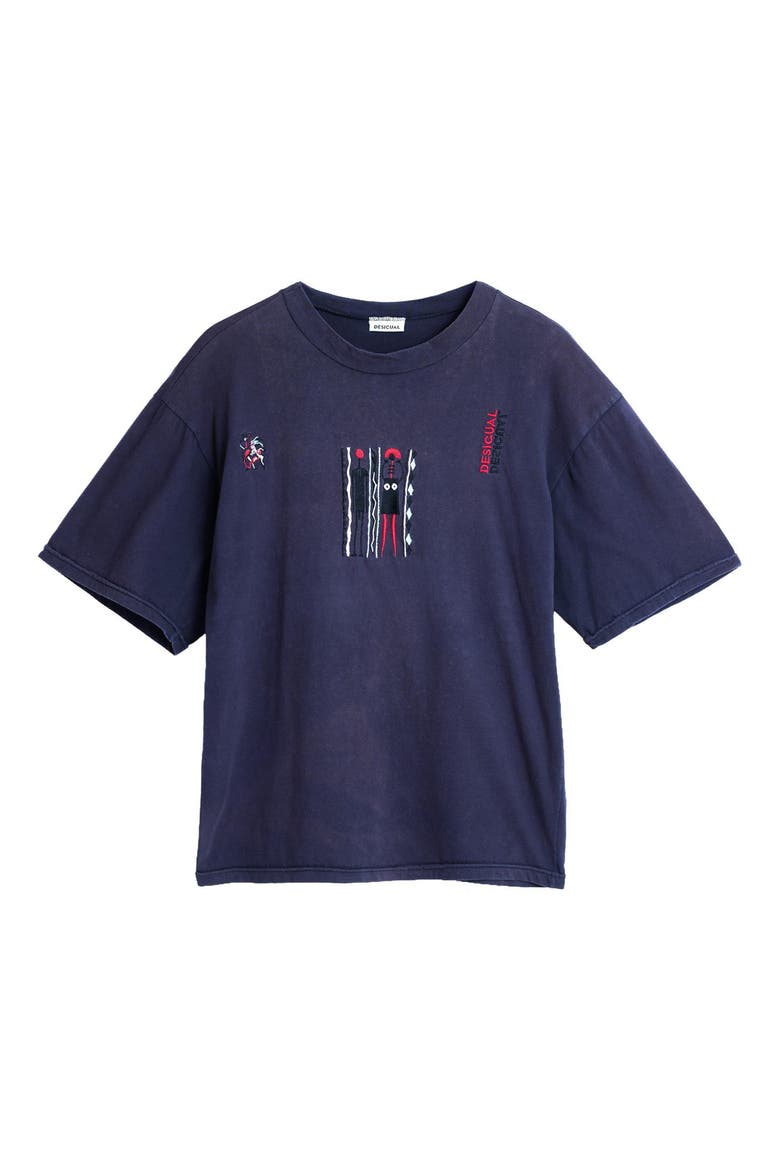 Embroidered Graphic T-Shirt, Alternate, color, LIGHT BLUE