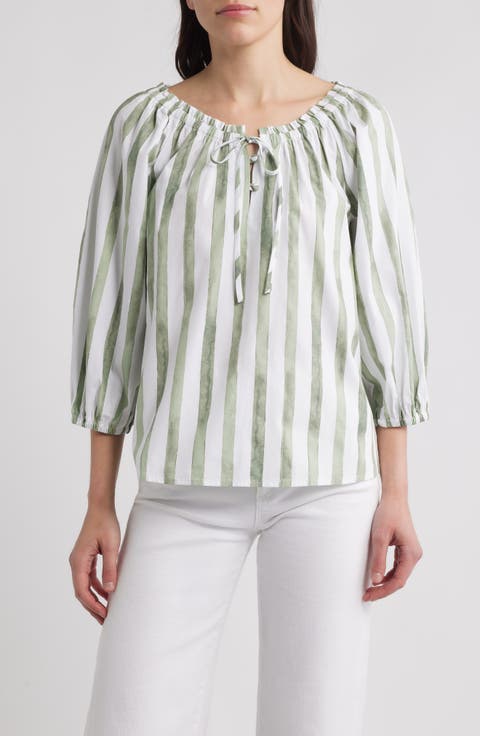 Tie Neck Raglan Sleeve Top