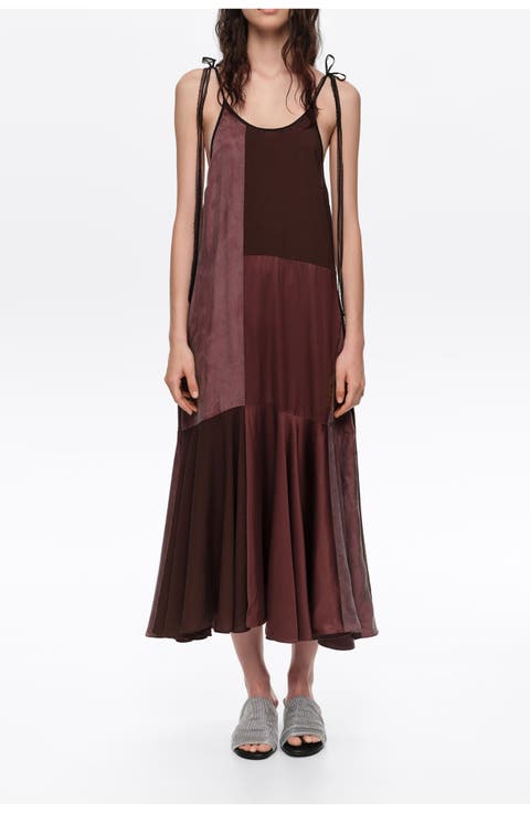 Fluid Patchwork Strappy Dress
