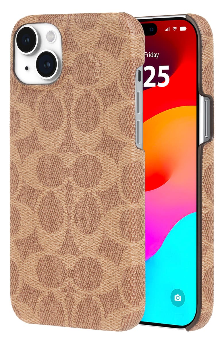 COACH iPhone 15 Plus Signature Phone Case, Alternate, color,