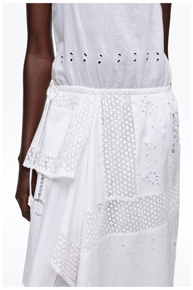 Embroidered Asymmetrical Handkerchief Jumpsuit, Alternate, color, WHITE