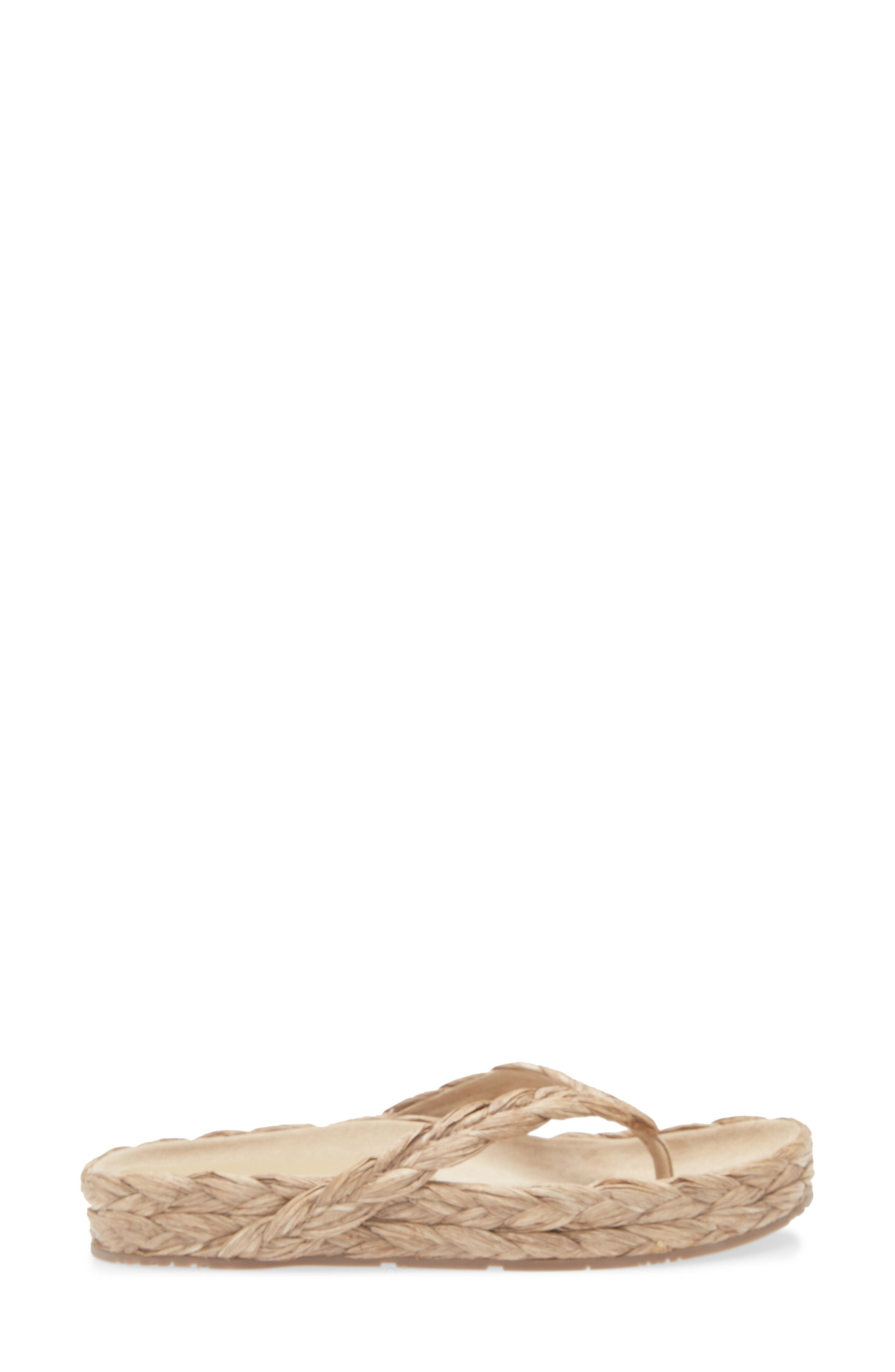 Pedro Garcia Alda Raffia Flop Flop, Alternate, color, Bark Raffia