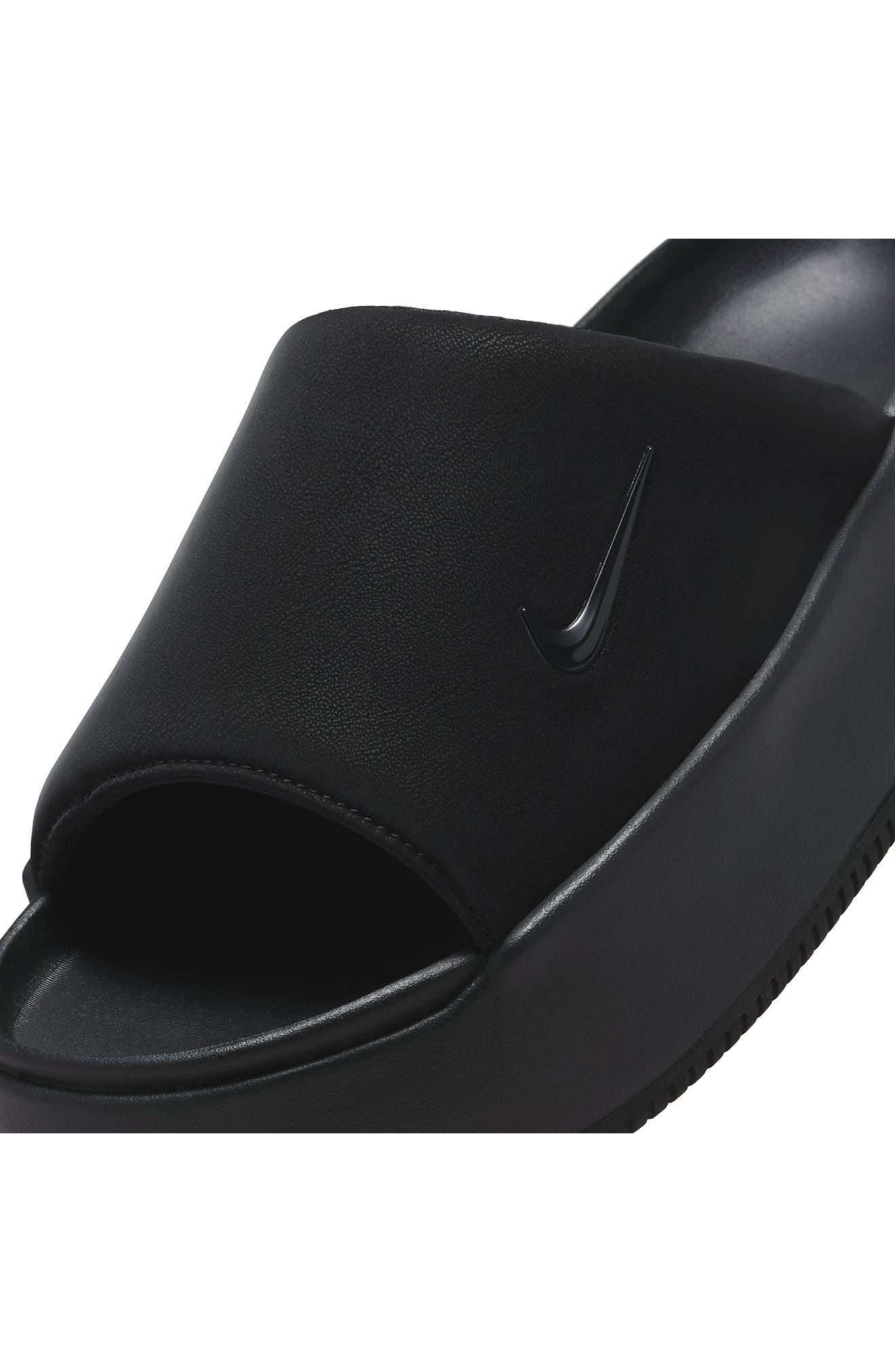 Nike Calm Elevation Platform Slide, Alternate, color, Black/ Black