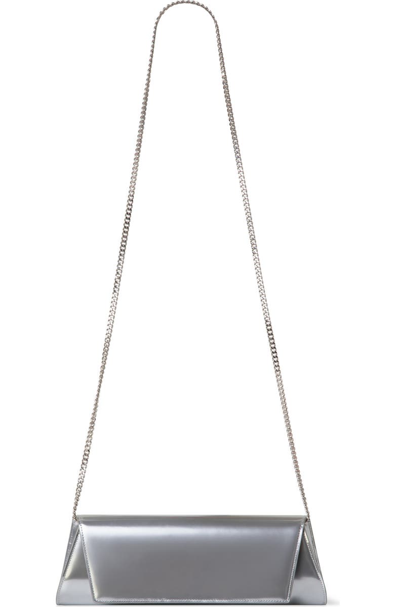 Akris Anouk Metallic Leather East/West Clutch, Main, color, Silver Metallic