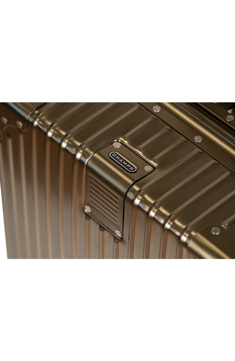 CHAMPS Aluminum Hardside Spinner Suitcase Carry-On, Alternate, color, Titanium Gold