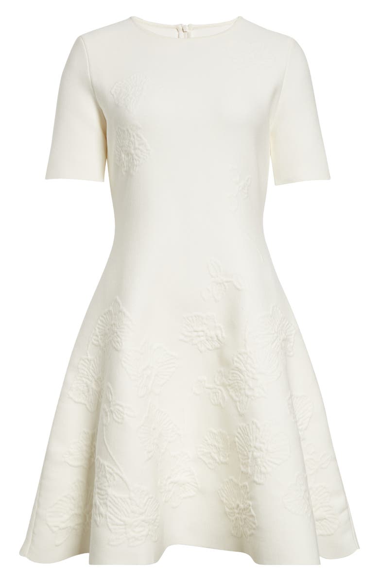 Oscar de la Renta Orchid Jacquard Fit & Flare Dress, Main, color, 