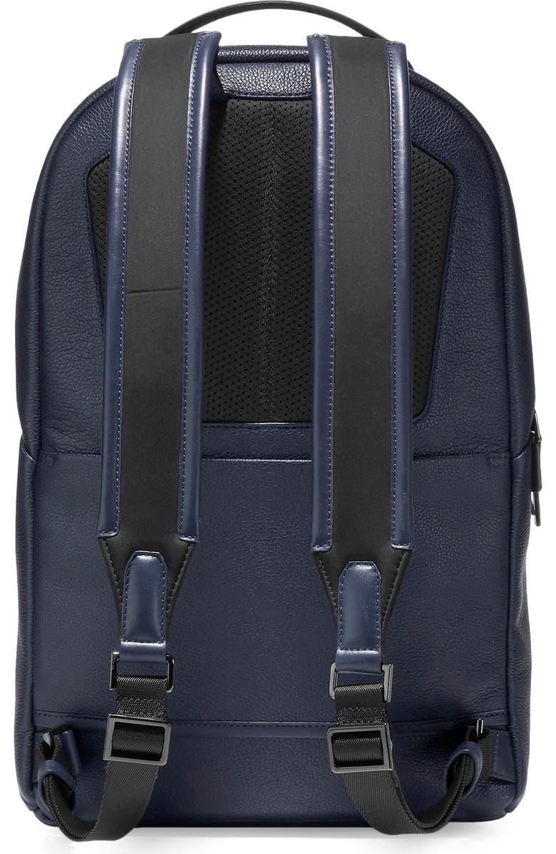 Cole Haan Triboro Leather Backpack, Alternate, color, Navy Blazer