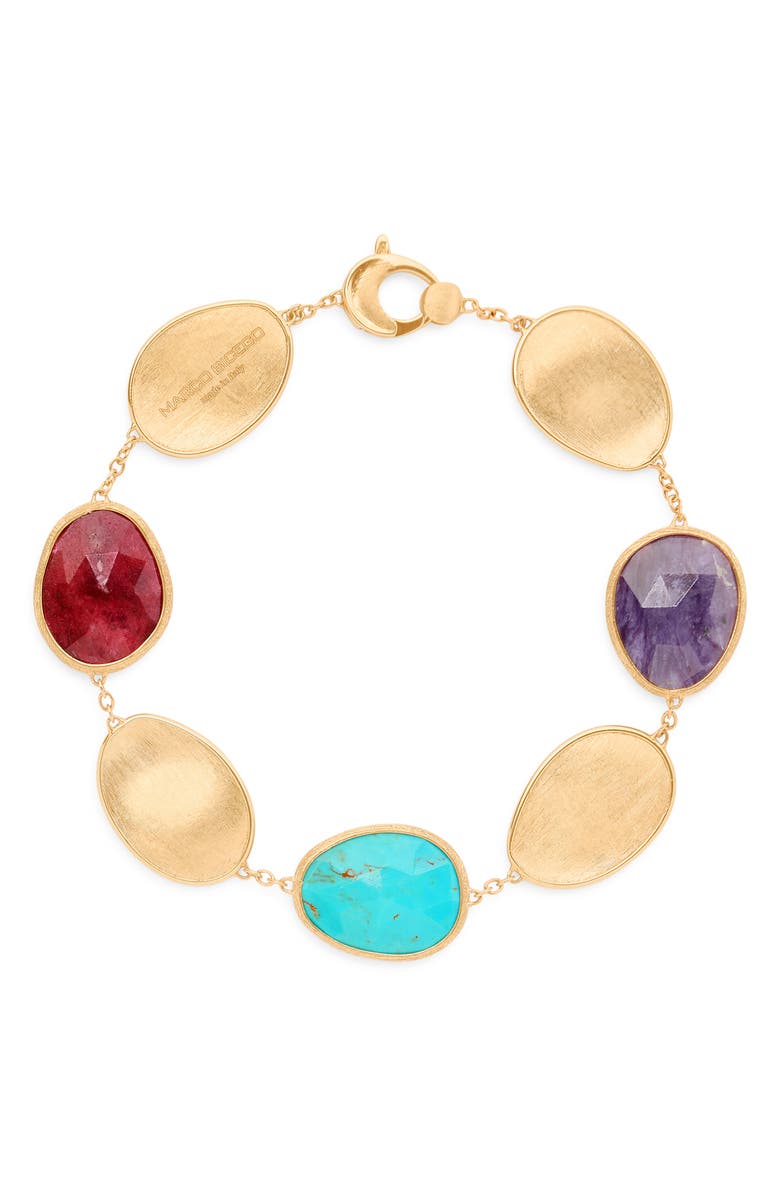 Marco Bicego Lunaria Turquoise Bracelet, Main, color, Gold/Mixed