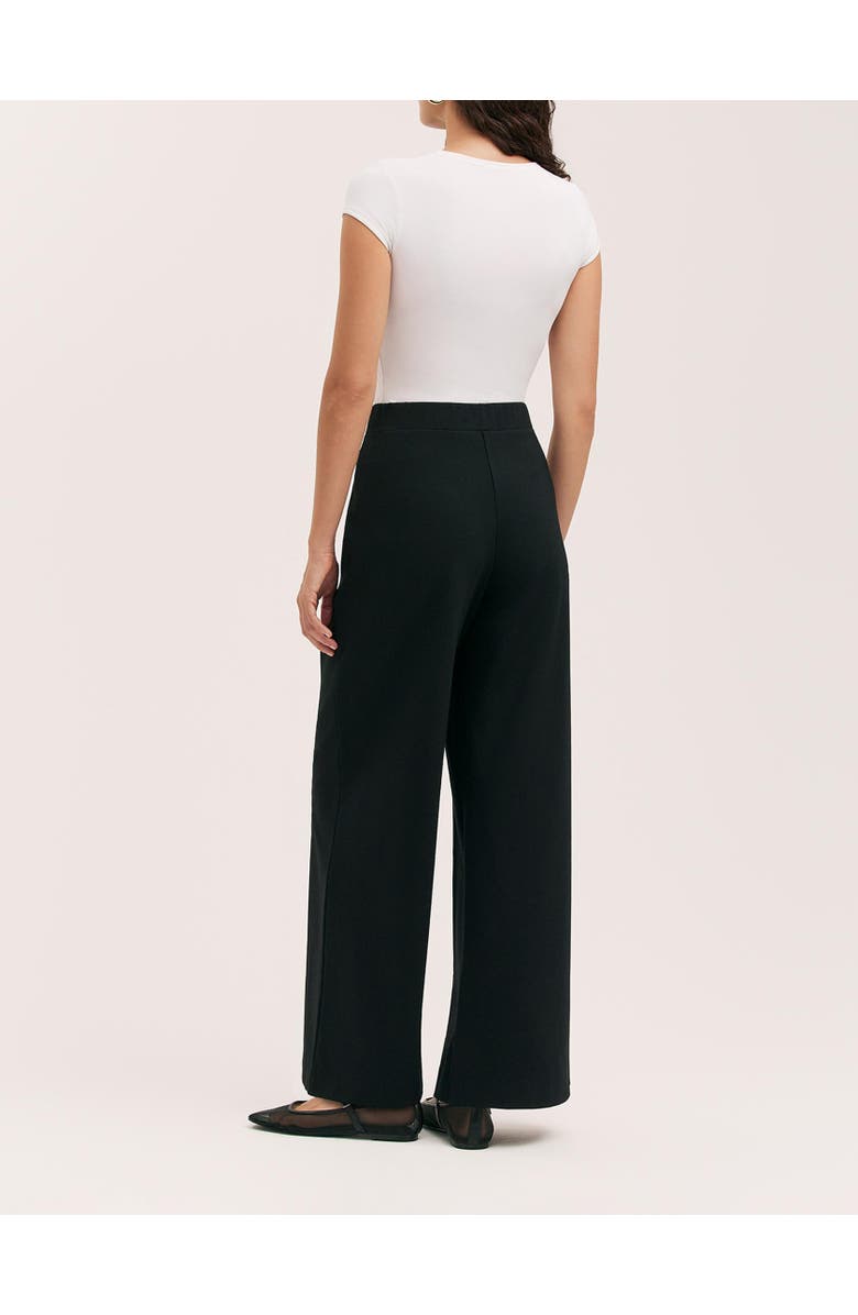Finery London Caryl Ponte Jersey Wide Leg Trousers, Alternate, color, Black