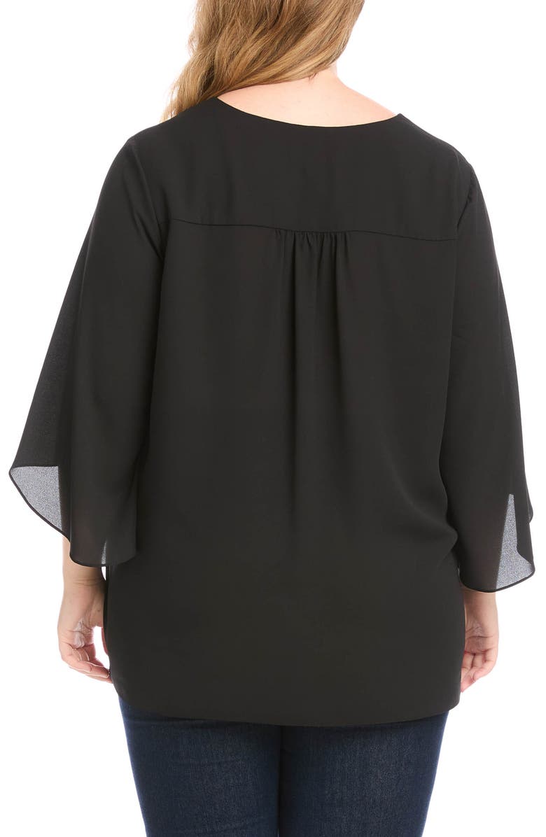 Karen Kane Asymmetric Blouse, Alternate, color, Black