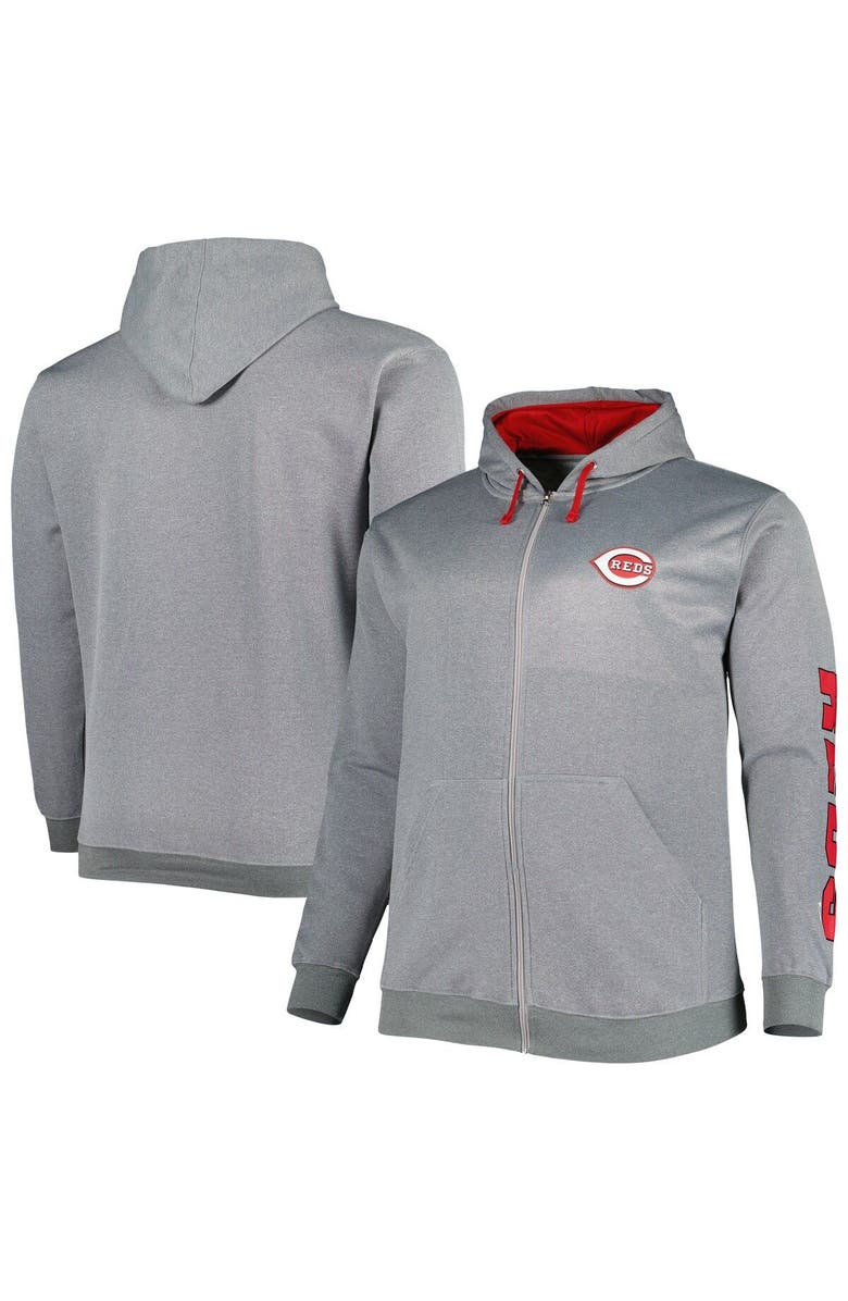 PROFILE Men's Profile Ash Cincinnati Reds Big & Tall Pullover Hoodie, Main, color, Ash