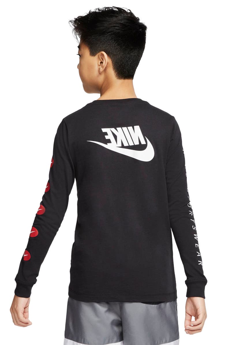 Nike Kids' Sportswear Long Sleeve Logo Graphic Tee, Alternate, color, 