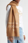 Acne Studios 1996 Logo Jacquard Double Face Wool Fringe Scarf