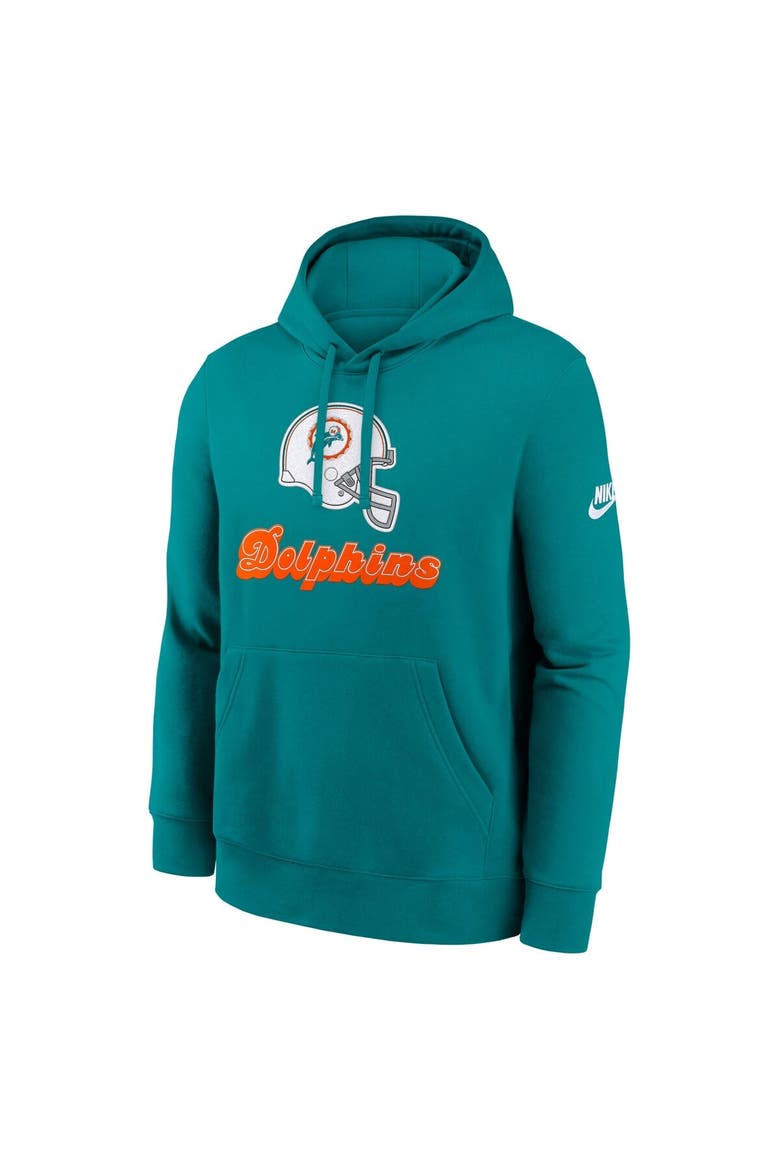Men's Nike Aqua Miami Dolphins Best Season Rewind Club Pullover Hoodie, Alternate, color, Aqua