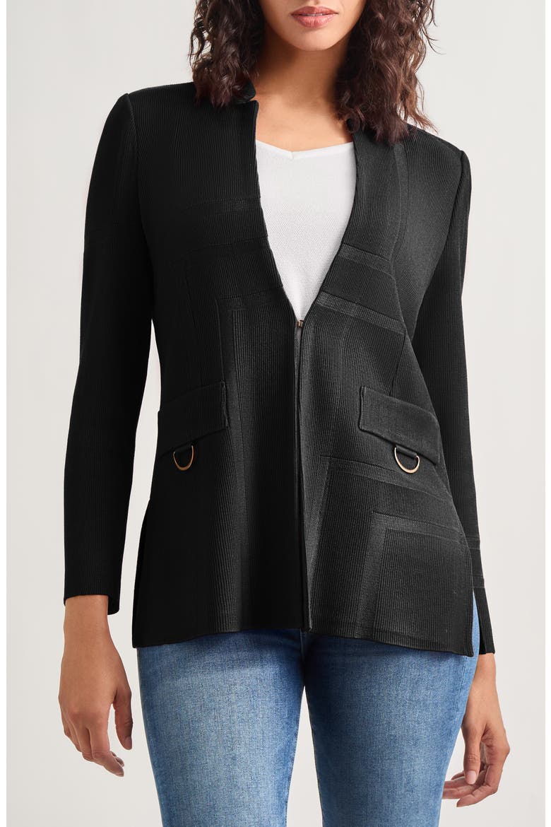Tailored Knit Blazer, Main, color, BLACK