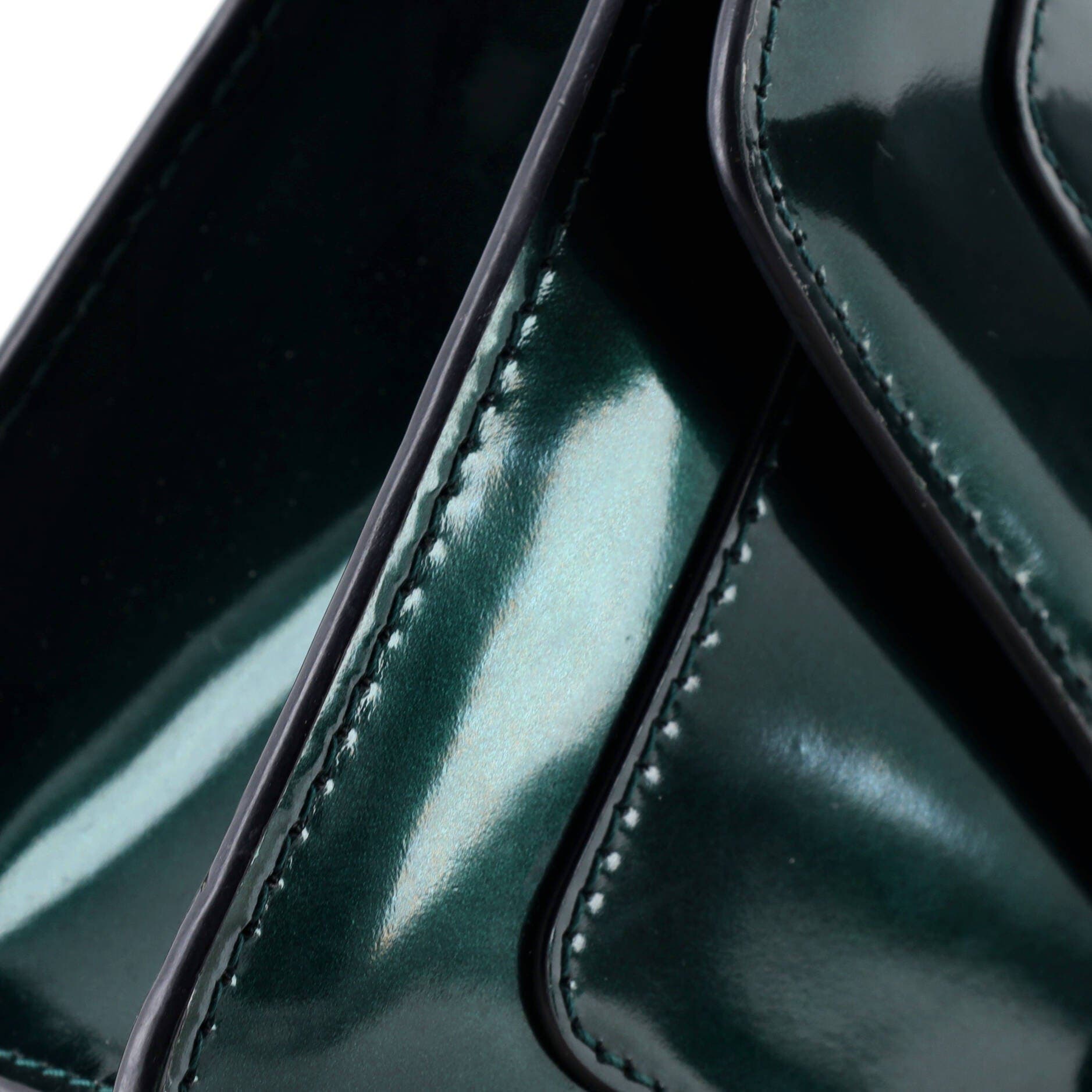 Serpenti Forever Shoulder Bag Metallic Leather Small, Alternate, color, Green